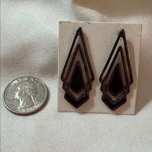 Geometric Art Deco Black Earrings
